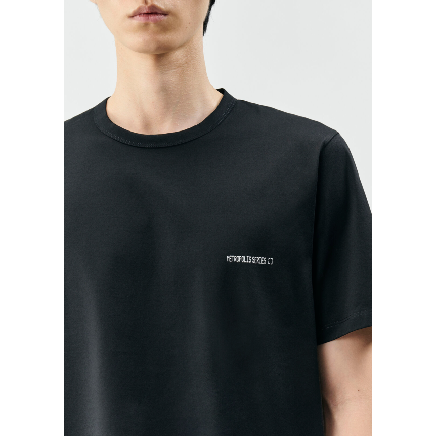 T-shirt CP COMPANY col rond coton noir Metropolis series