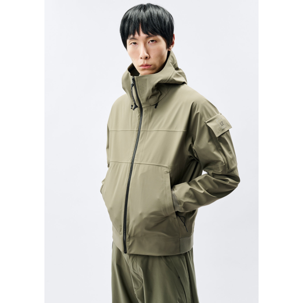 Blouson à capuche zippé CP COMPANY Metro Shell nylon kaki Metropolis Series