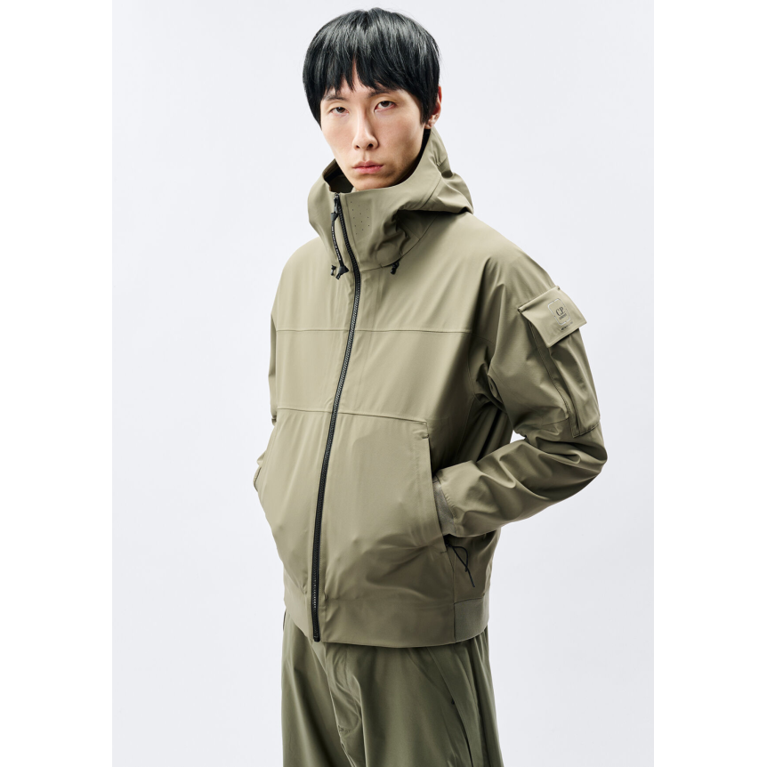Blouson à capuche zippé CP COMPANY Metro Shell nylon kaki Metropolis Series
