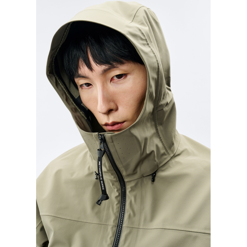 Blouson à capuche zippé CP COMPANY Metro Shell nylon kaki Metropolis Series