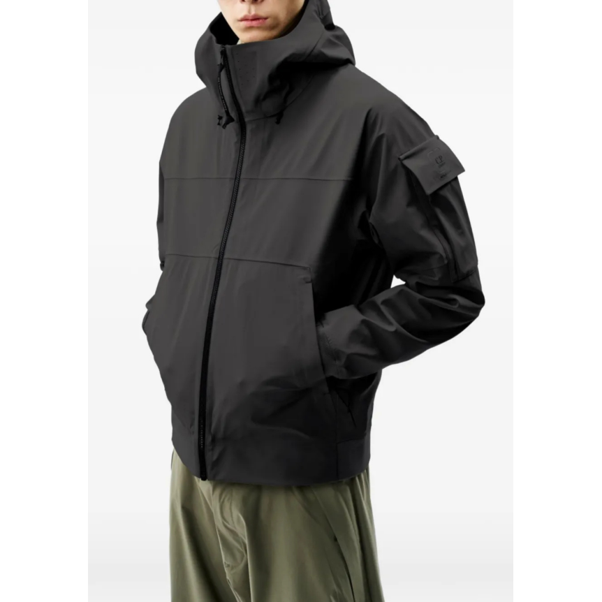 Blouson à capuche zippé CP COMPANY Metro Shell nylon noir Metropolis Series