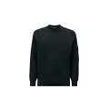 Pull col rond laine mérinos extrafine gaufrée noir Metropolis Series