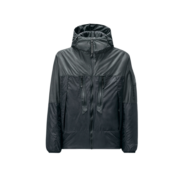 Blouson à capuche zippé CP COMPANY Metroshield primaloft noir mat vinyl Metropolis Series