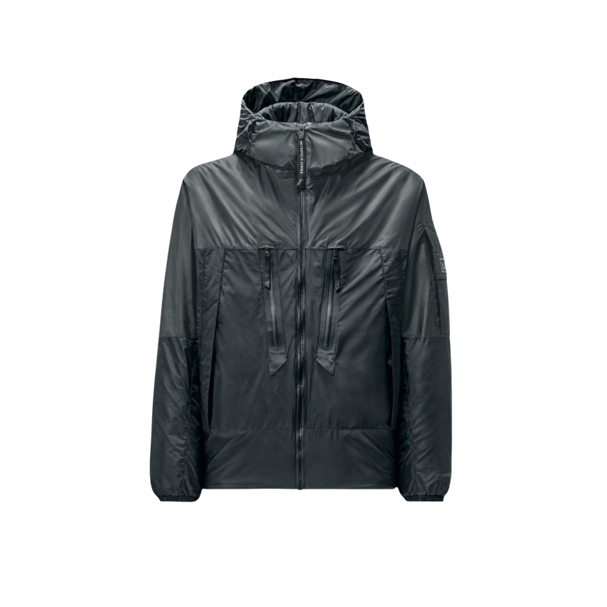 Blouson à capuche zippé CP COMPANY Metroshield primaloft noir mat vinyl Metropolis Series