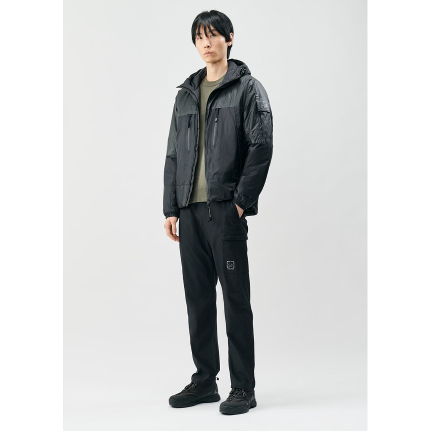 Blouson à capuche zippé CP COMPANY Metroshield primaloft noir mat vinyl Metropolis Series