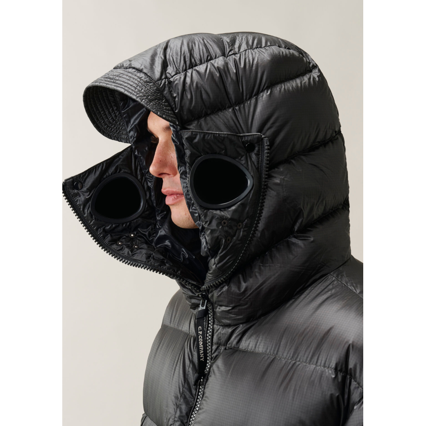 CP COMPANY Doudoune zippée à capuche lentille nylon DD Shell noir