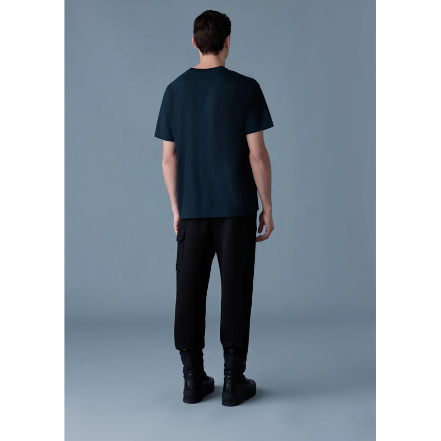 T-shirt col rond MACKAGE Tee-R coton bio bleu marine logo gomme