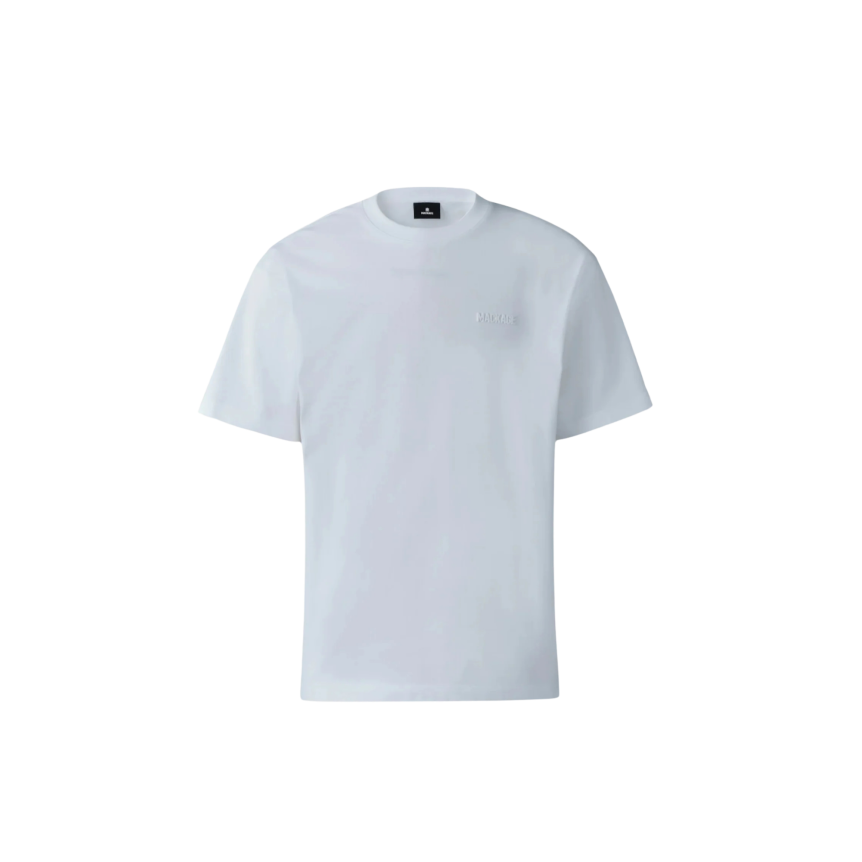 T-shirt col rond MACKAGE Tee-R coton bio blanc logo gomme