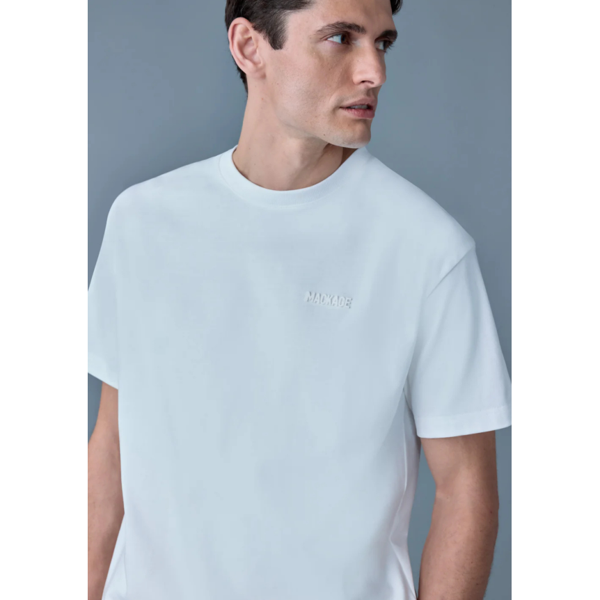 T-shirt col rond MACKAGE Tee-R coton bio blanc logo gomme