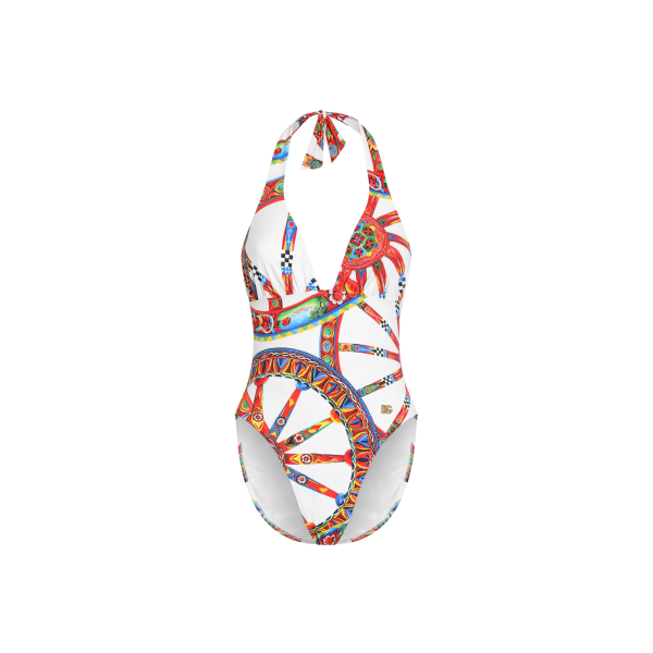 Maillot de bain une pièce DOLCE & GABBANA  blanc à imprimé Carretto