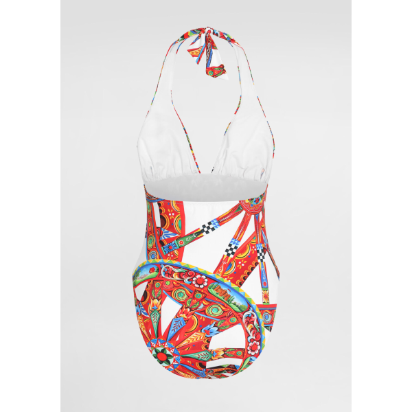 Maillot de bain une pièce DOLCE & GABBANA  blanc à imprimé Carretto