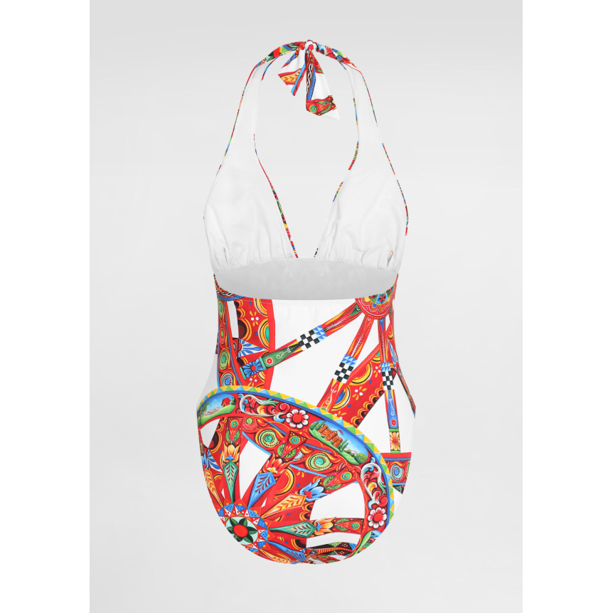 Maillot de bain une pièce DOLCE & GABBANA  blanc à imprimé Carretto