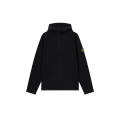Sweat-shirt à capuche zippé en interlock de coton biologique noir