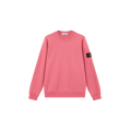 Sweat-shirt ras-du-cou en molleton de coton bio rose géranium manche raglan
