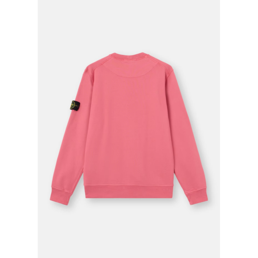 Sweat-shirt STONE ISLAND ras-du-cou en molleton de coton bio rose géranium manche raglan