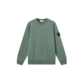 Sweat-shirt ras-du-cou en molleton de coton bio vert océan manche raglan