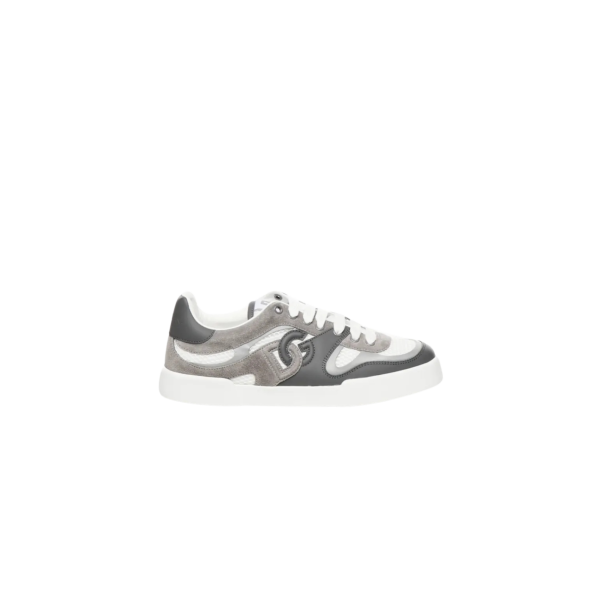 Baskets DOLCE & GABBANA Strobel Portofino Light cuir veau gris filet blanc