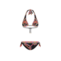 Maillot de bain 2 pièces Bikini triangle noir à imprimé Carretto