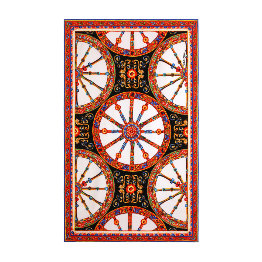 Serviette de plage DOLCE & GABBANA en coton éponge à imprimé Carretto