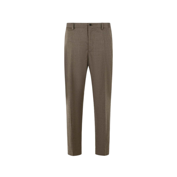 Pantalon DOLCE & GABBANA flanelle laine vierge beige grisé dos taille élastique