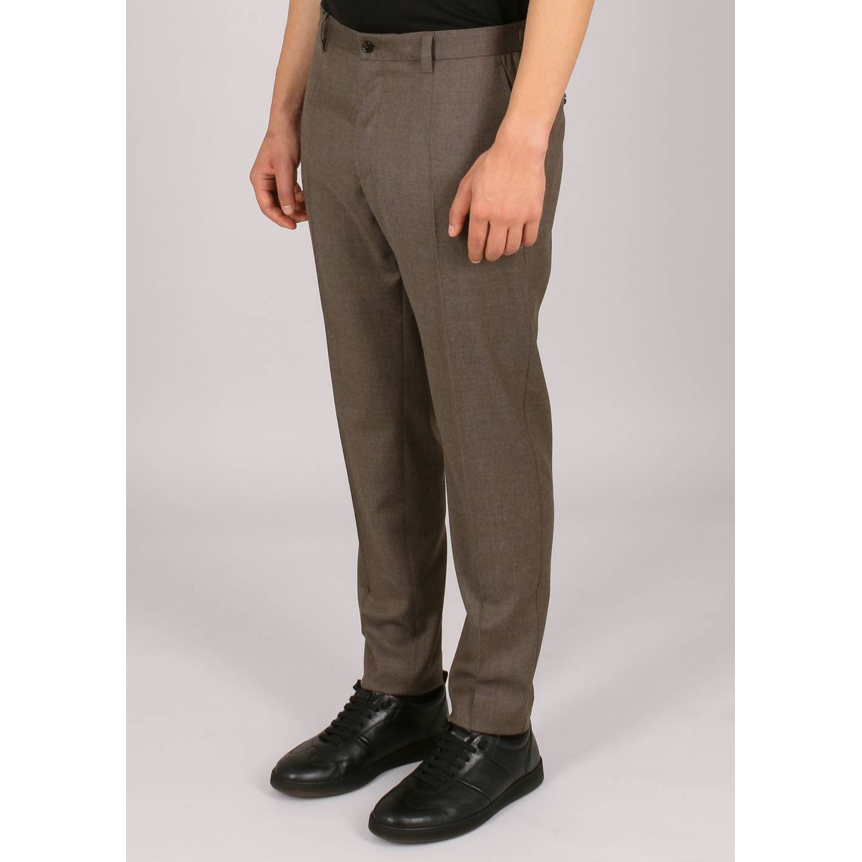Pantalon DOLCE & GABBANA flanelle laine vierge beige grisé dos taille élastique