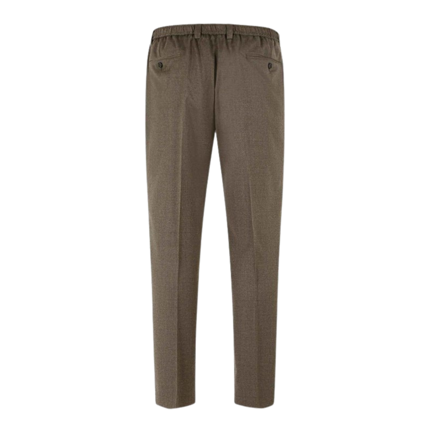 Pantalon DOLCE & GABBANA flanelle laine vierge beige grisé dos taille élastique