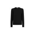 Pull col rond en laine vierge lisse noir