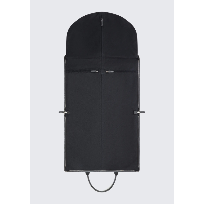 Housse à vêtement BRIONI Valise en cuir de veau imprimé daim gris anthracite