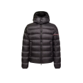 Doudoune courte à capuche Ravenlock nylon mat noir bande manche tricolore