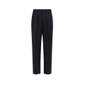 Pantalon de costume Colbert taille haute sergé de laine bleu marine rayures tennis