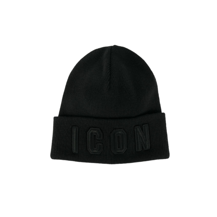 Bonnet laine logo ICON noir