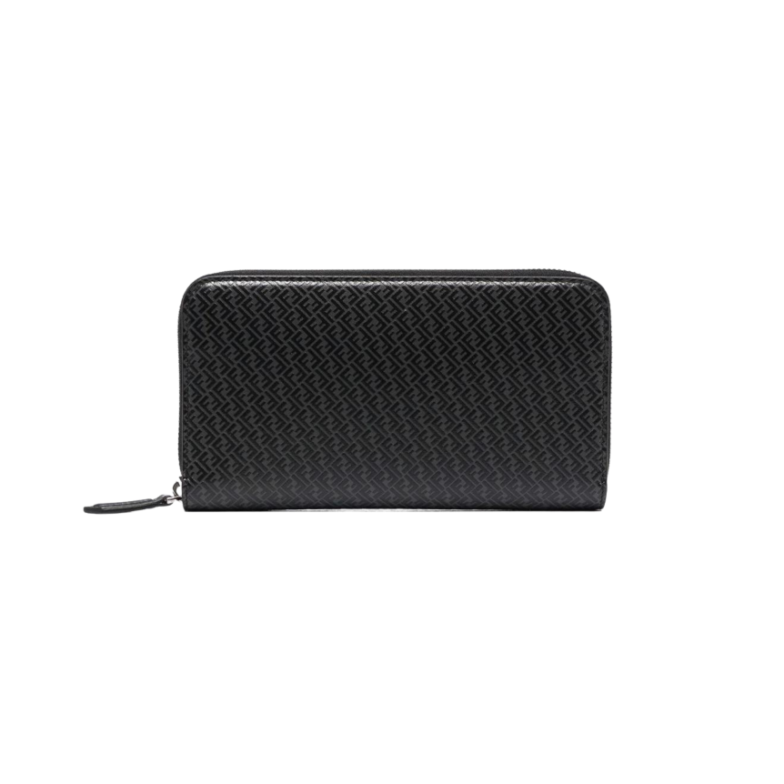 Portefeuille compagnon cuir gris FF noir