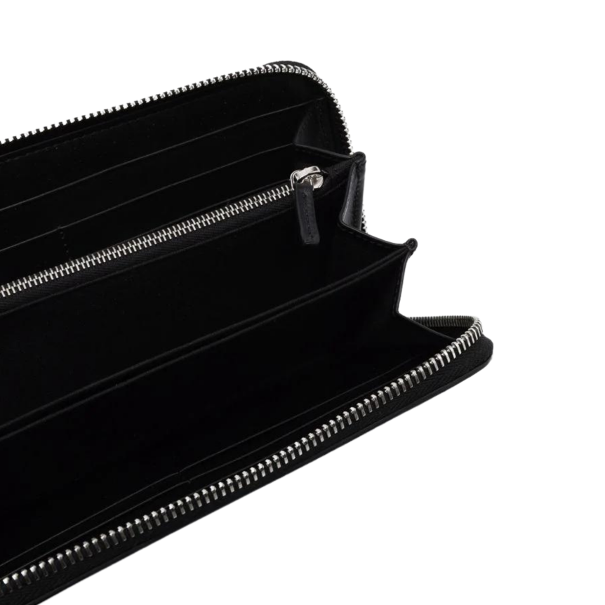 Portefeuille compagnon cuir gris FF noir