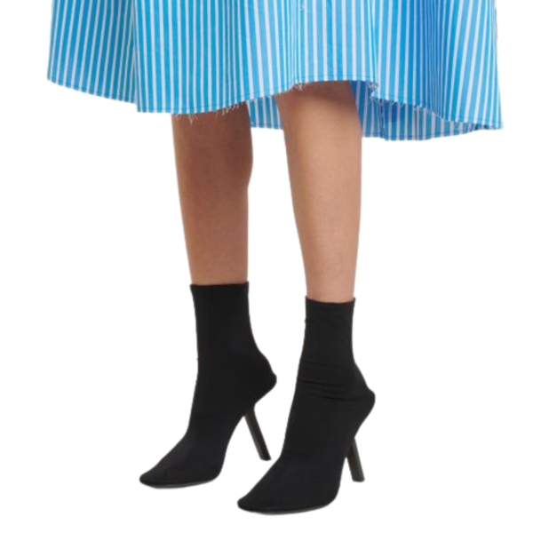 Bottines chaussettes Maille stretch Tight 110mm Noir Talon biais