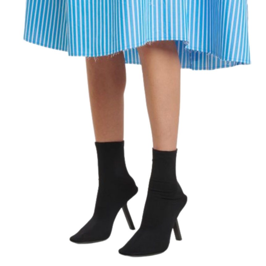 Bottines chaussettes Maille stretch Tight 110mm Noir Talon biais