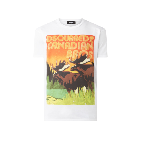 T-shirt coton blanc imprimé Canadian bros Elans