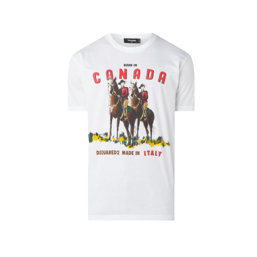 T-shirt coton blanc imprimé Canada Cavaliers