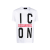 T-shirt coton blanc logo ICON noir rouge