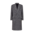 Manteau long croisé double boutonnage alpaga gris chiné