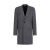 Manteau tweed laine chevrons gris noir