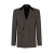 Veste croisée rayures gris noir col velours noir