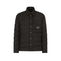 Blouson en nylon matelassé noir plaque logo DG