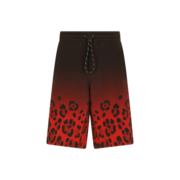 dolce-gabbana-bermuda-de-jogging-en-jersey-de-coton-a-imprime-leopard-rouge-noir