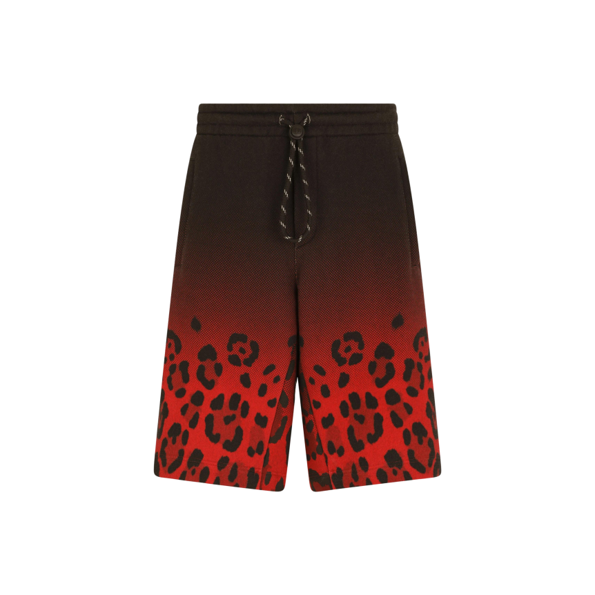 dolce-gabbana-bermuda-de-jogging-en-jersey-de-coton-a-imprime-leopard-rouge-noir