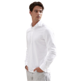 Polo slim fit en piqué de coton blanc à col chemise