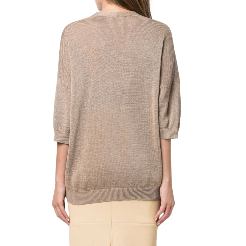 brunello-cucinelli-pull-col-v-manches-34-coton-marron-strass